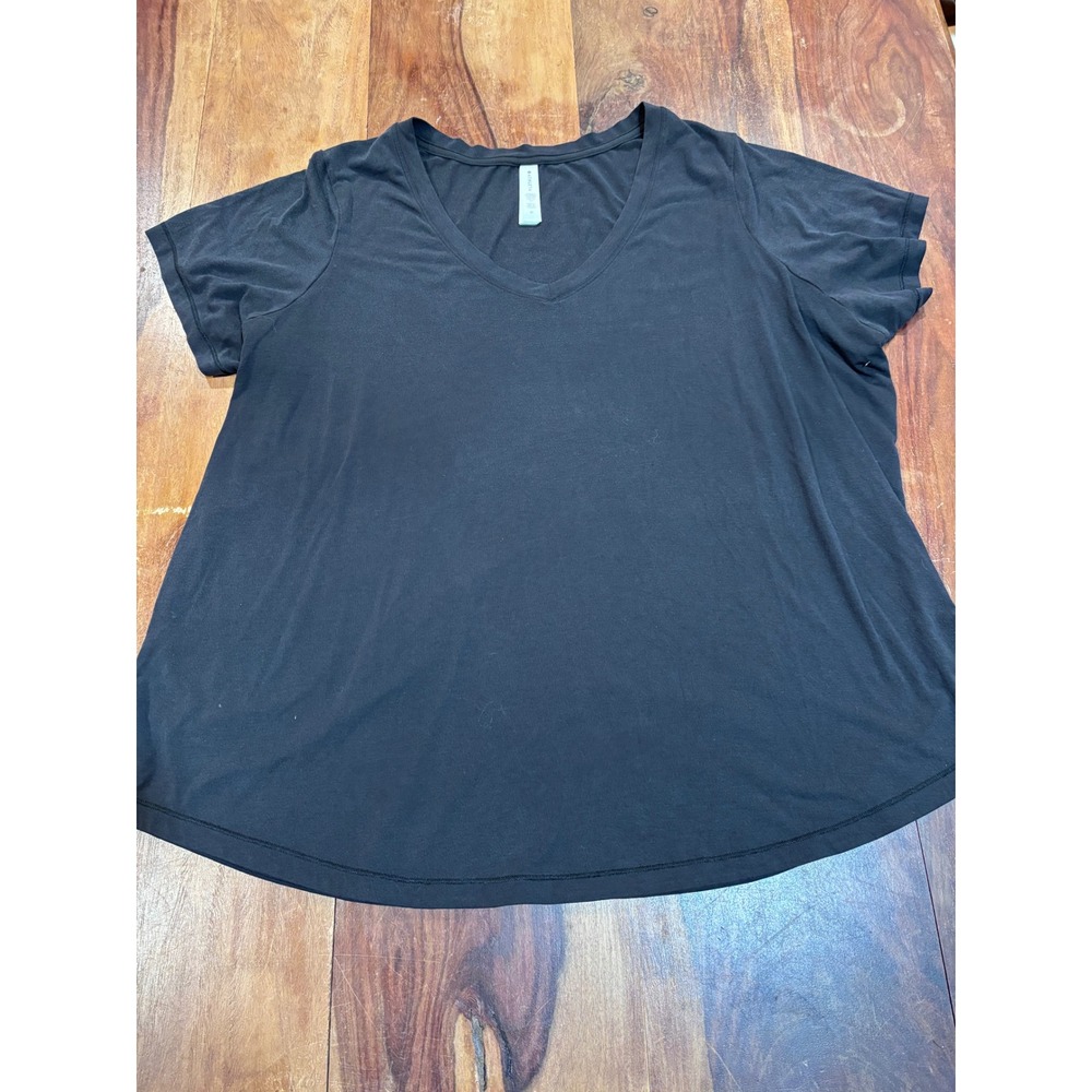 ATHLETA essential v-neck tee womens 2X black short sleeve tercel modal shirt